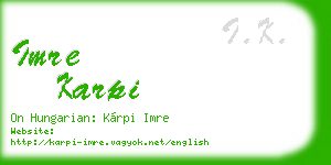 imre karpi business card